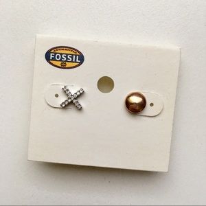 Fossil Stud Earrings X & O